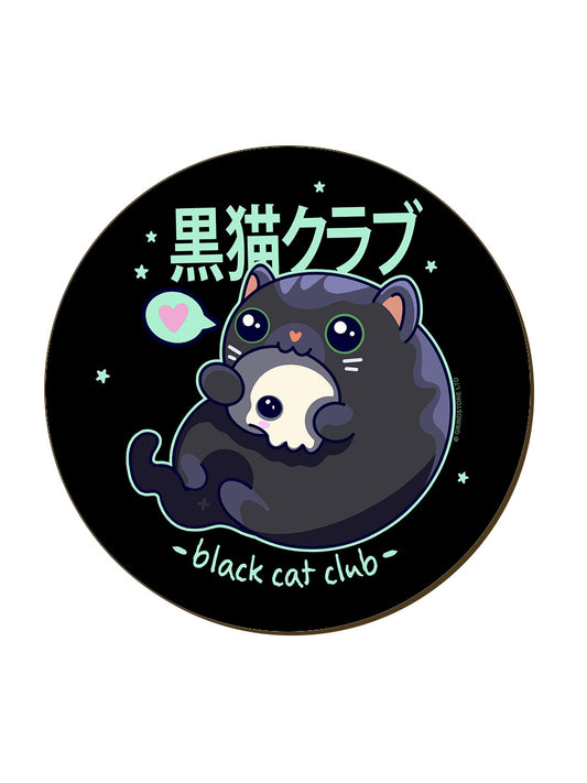 Kawaii Coven Black Cat Club Coaster