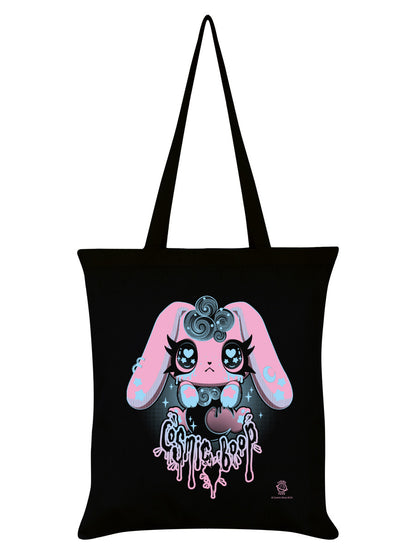 Cosmic Boop Boop Bunny Black Tote Bag