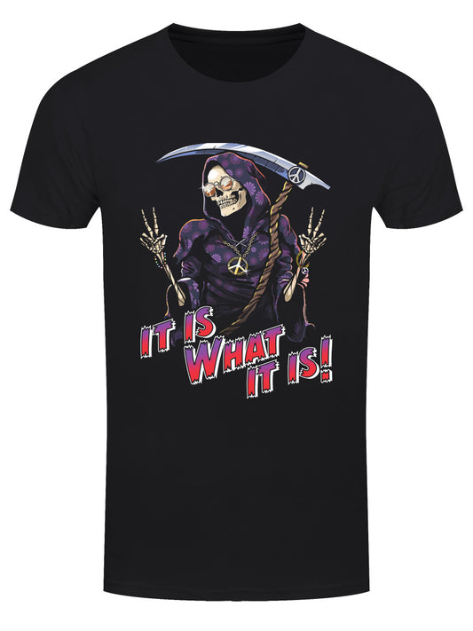 Happy Reaper It Is What It Is Men's Black T-Shirt