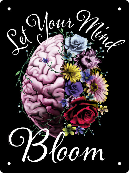 Let Your Mind Bloom Mirrored Mini Tin Sign