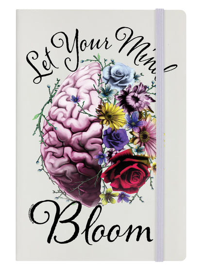 Let Your Mind Bloom Cream A5 Hard Cover Notebook