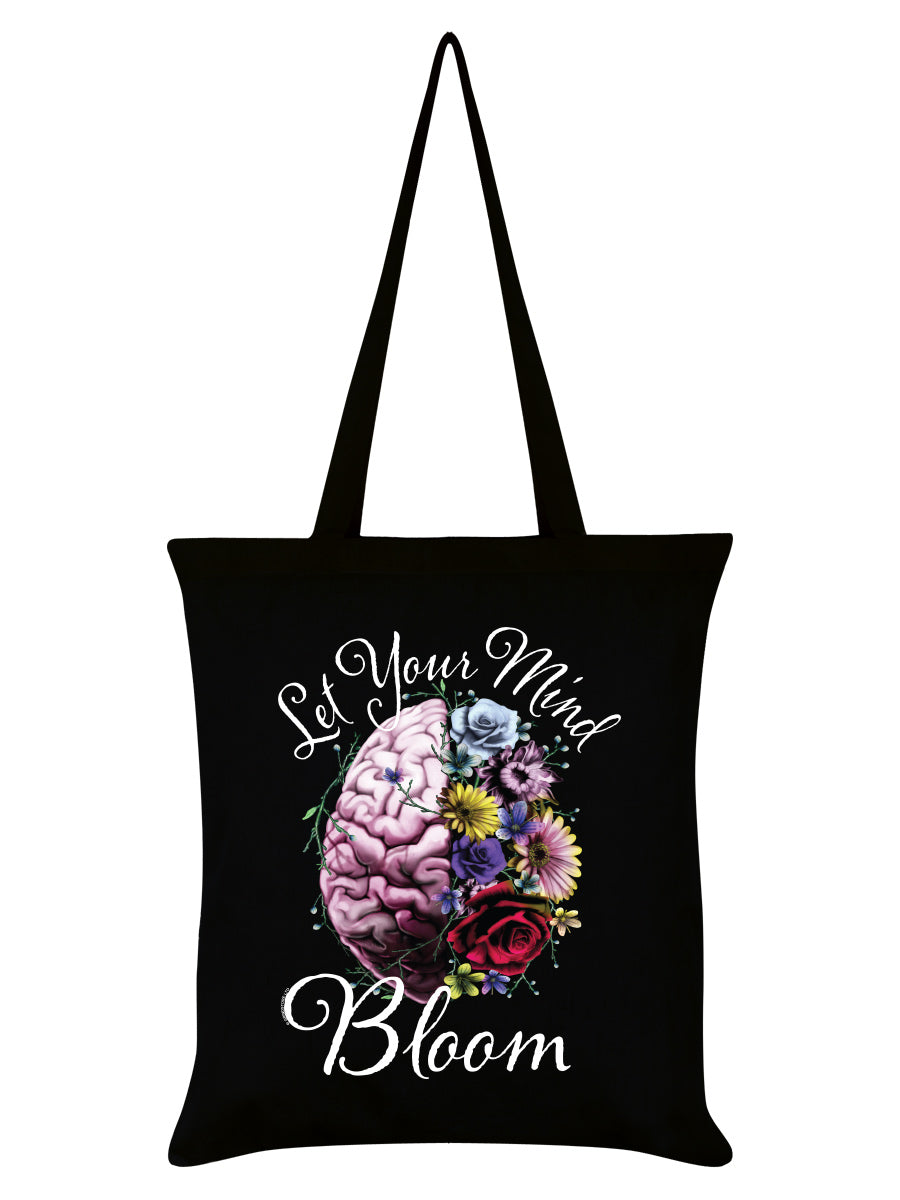 Let Your Mind Bloom Black Tote Bag