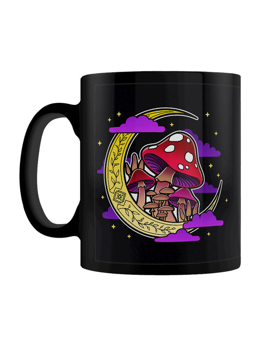 Mushroom Moon Black Mug