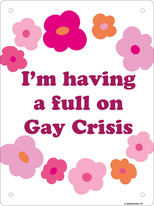 I'm Having A Full on Gay Crisis Mini Tin Sign