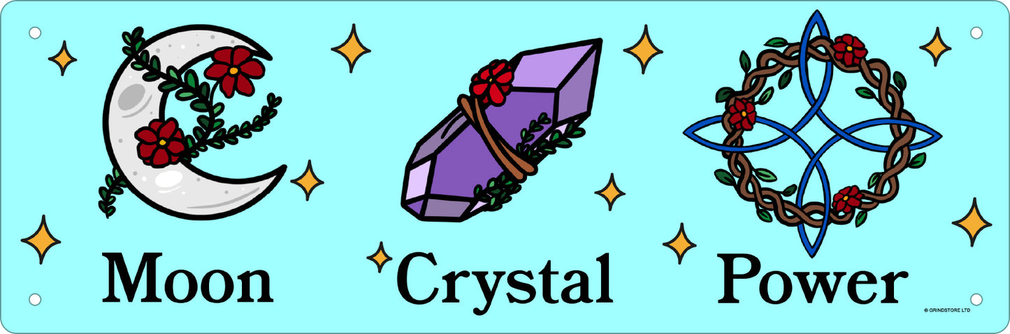 Moon Crystal Power Slim Tin Sign