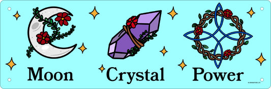 Moon Crystal Power Slim Tin Sign