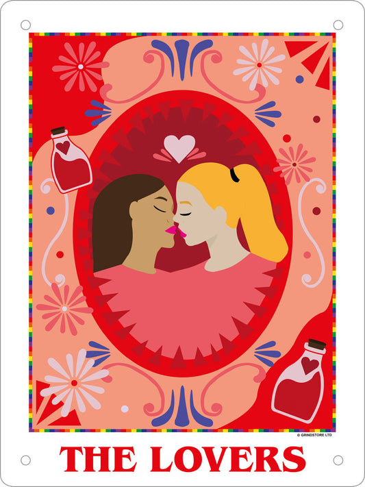 Deadly Tarot Pride The Lovers Mini Tin Sign