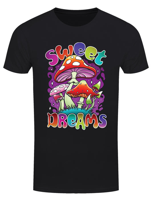 Sweet Dreams Mushroom Men's Black T-Shirt