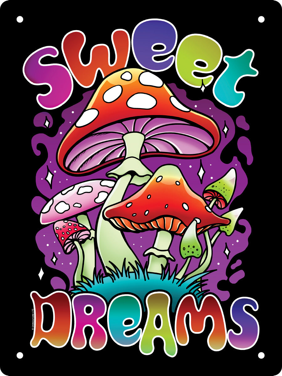 Sweet Dreams Mushroom Mini Tin Sign