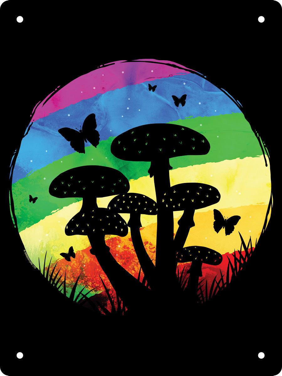Rainbow Mushroom Mini Tin Sign