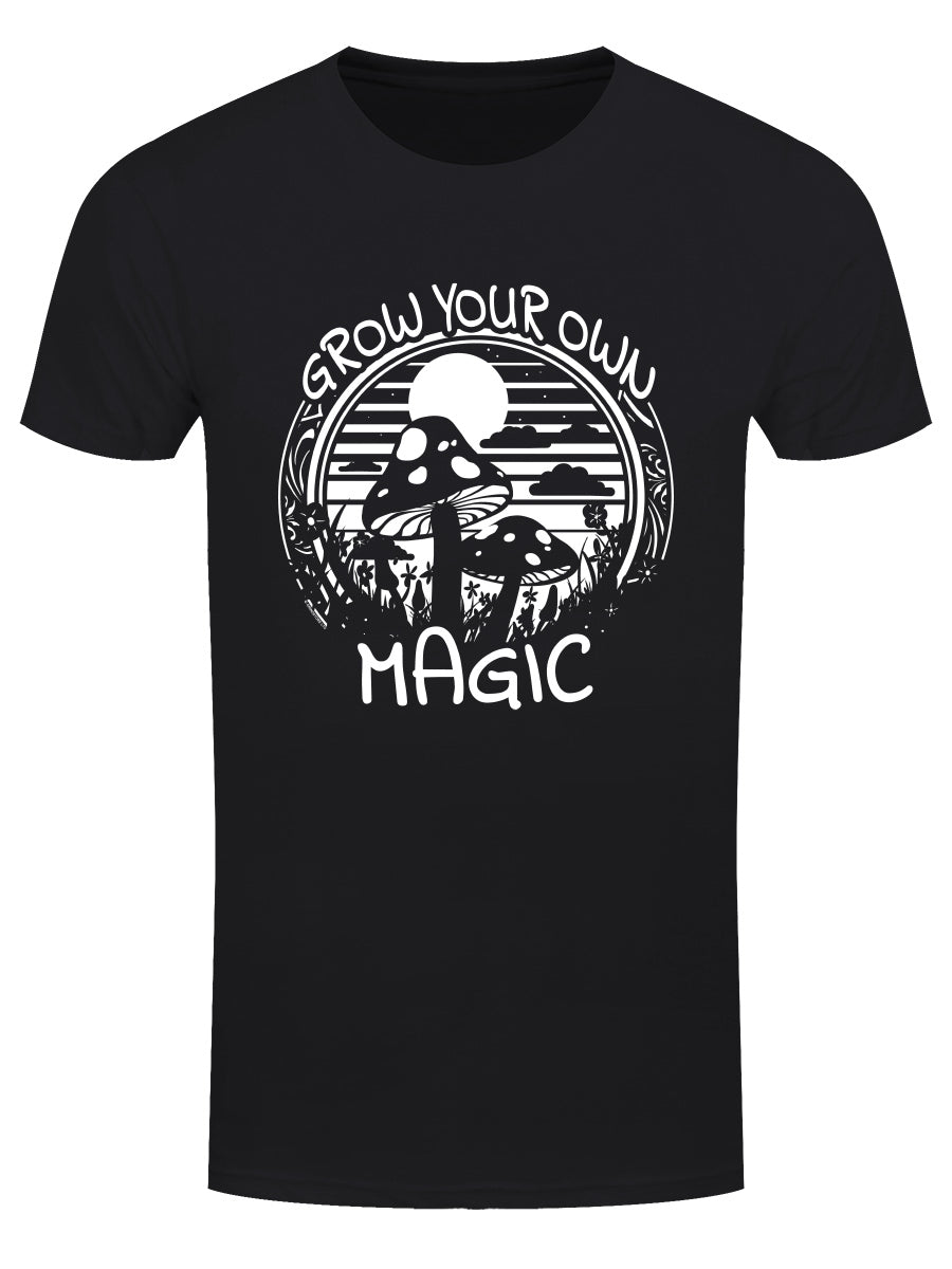 Mushrooms Grow Your Own Magic Men's Black T-Shirt