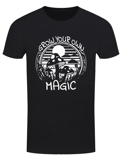 Mushrooms Grow Your Own Magic Men's Black T-Shirt