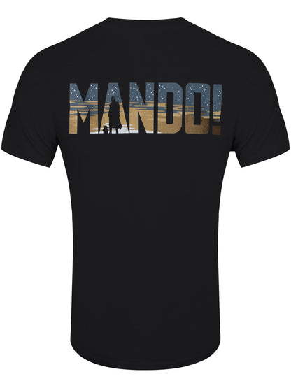 Star Wars: The Mandalorian Row of Helmets Men's Black T-Shirt