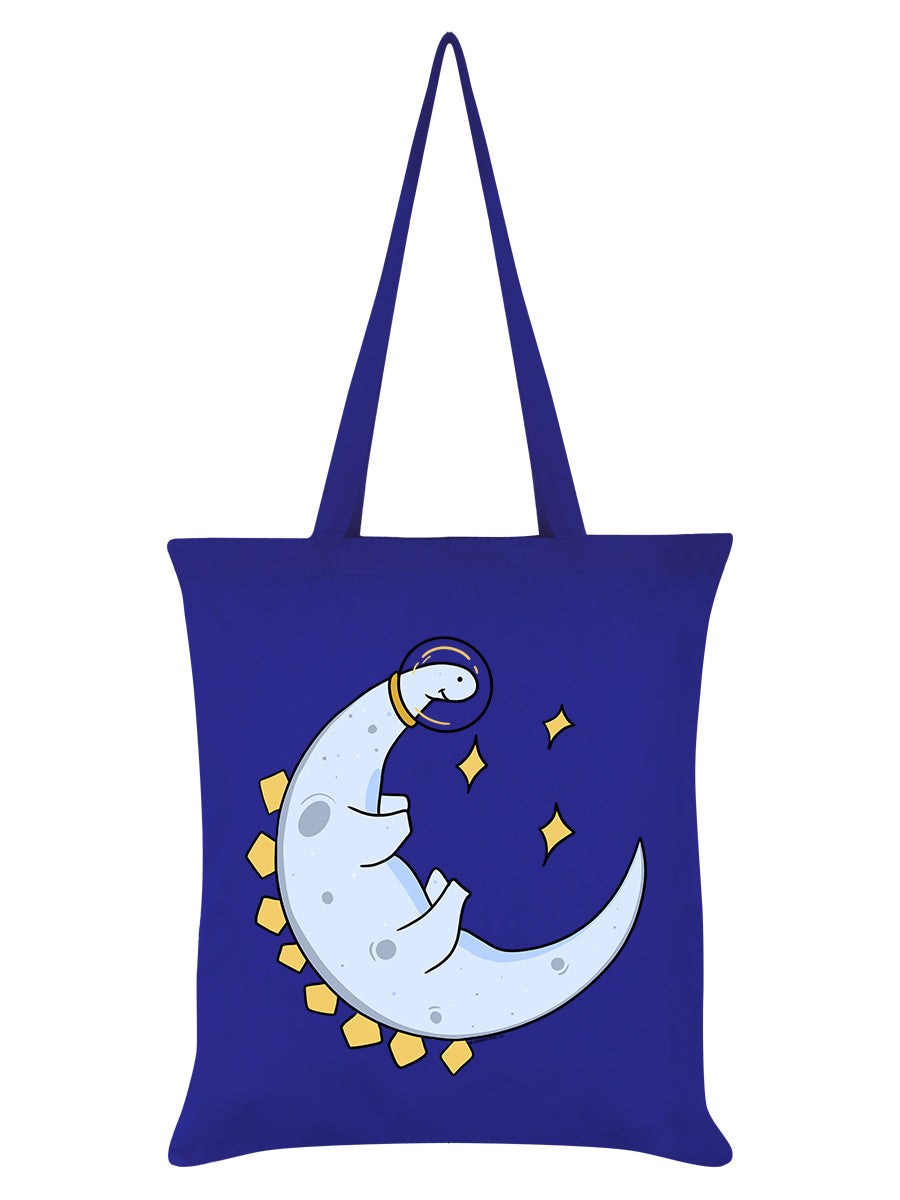 Lunar-saur Moon Royal Blue Tote Bag