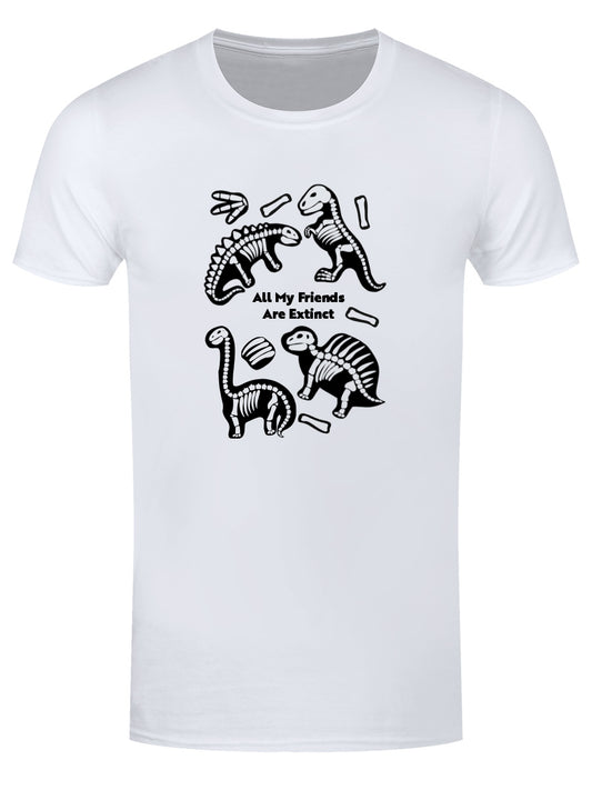 Dinosaur All My Friends Are Extinct Men's White T-Shirt