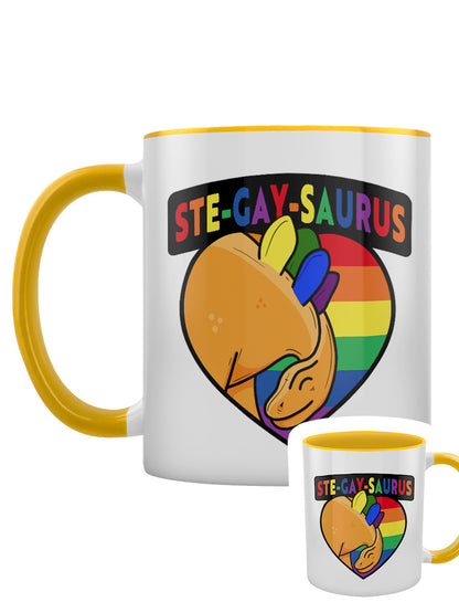 Ste-Gay-Saurus Yellow Inner 2-Tone Mug