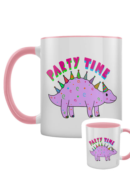 Party Time Dinosaur Pink Inner 2-Tone Mug