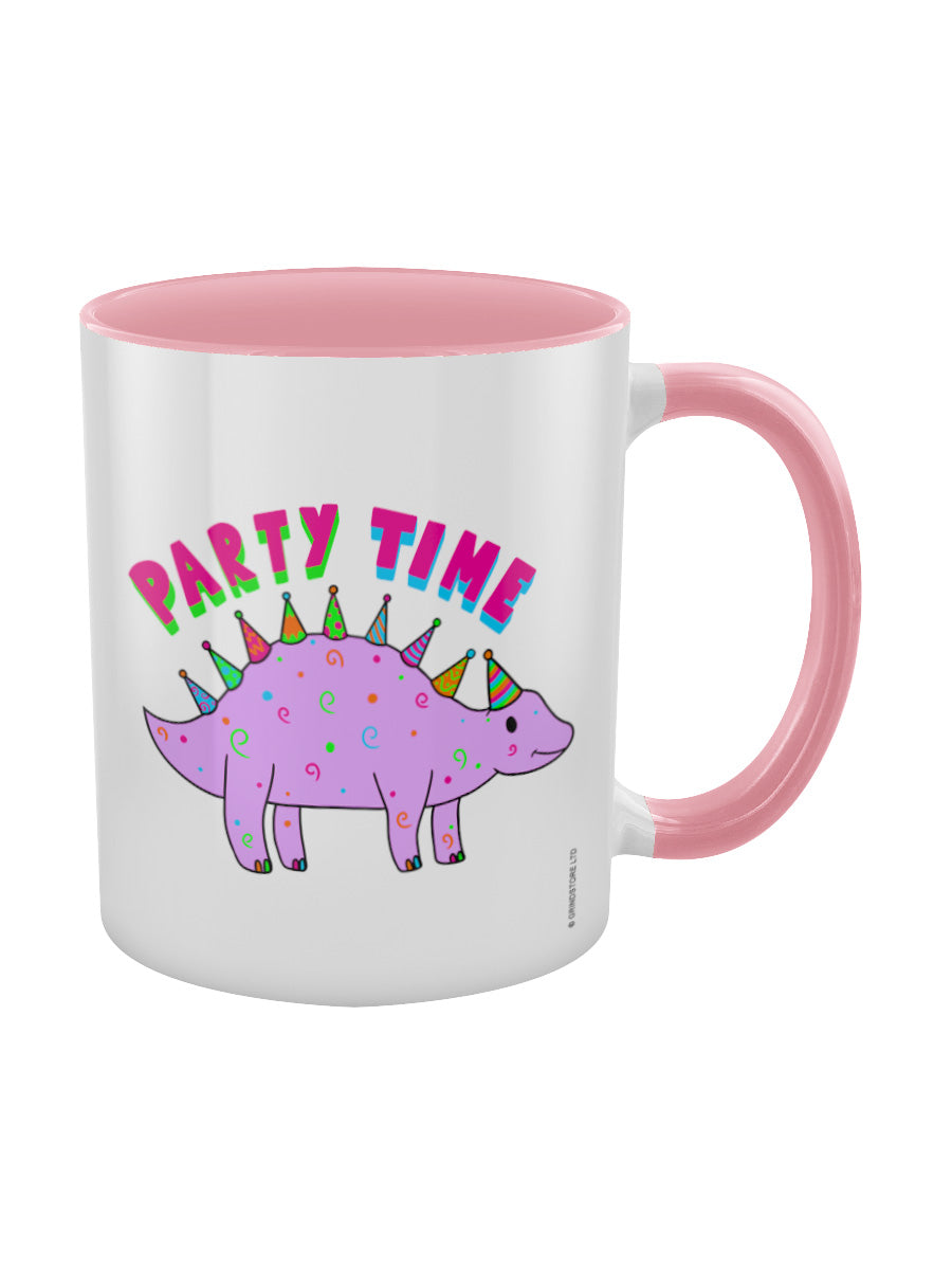 Party Time Dinosaur Pink Inner 2-Tone Mug