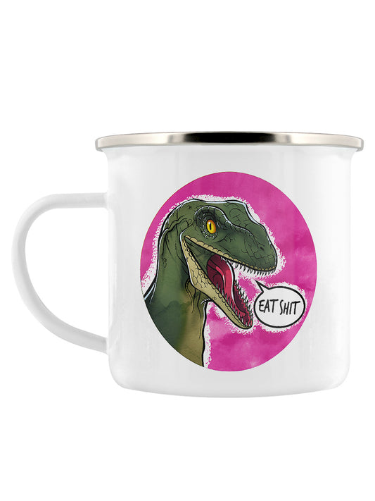 Cute But Abusive Dinosaurs - Eat Shit Enamel Mug