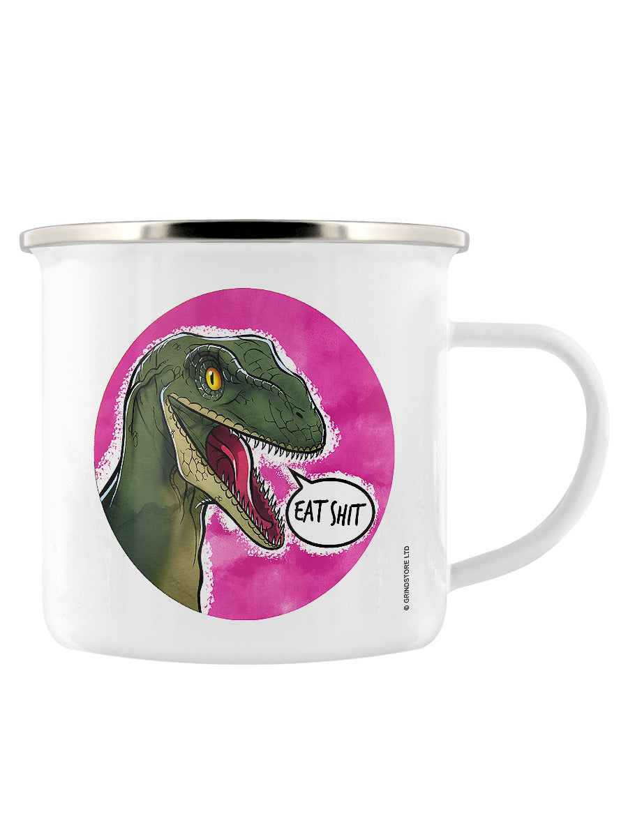Cute But Abusive Dinosaurs - Eat Shit Enamel Mug