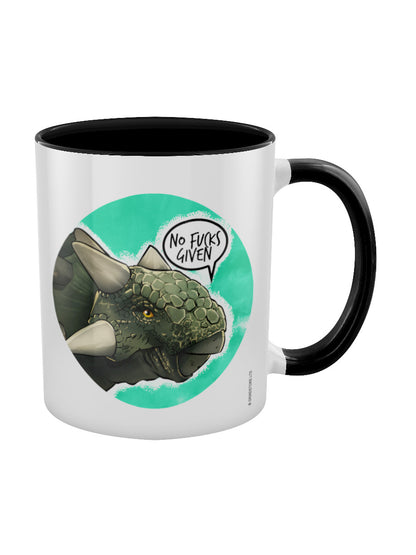 Cute But Abusive Dinosaurs - No Fucks Given Black Inner 2-Tone Mug