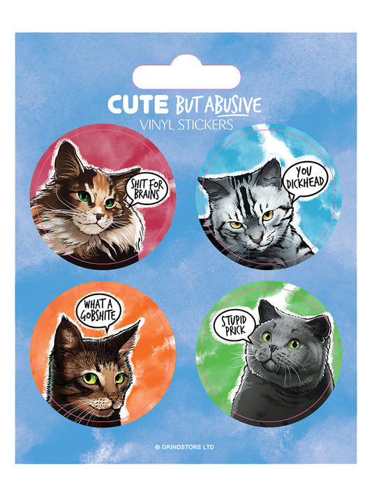 Cute But Abusive Cats Vinyl Sticker Set