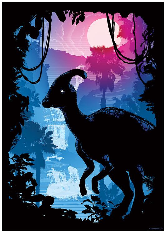 Parasaurolophus Silhouette Mini Poster
