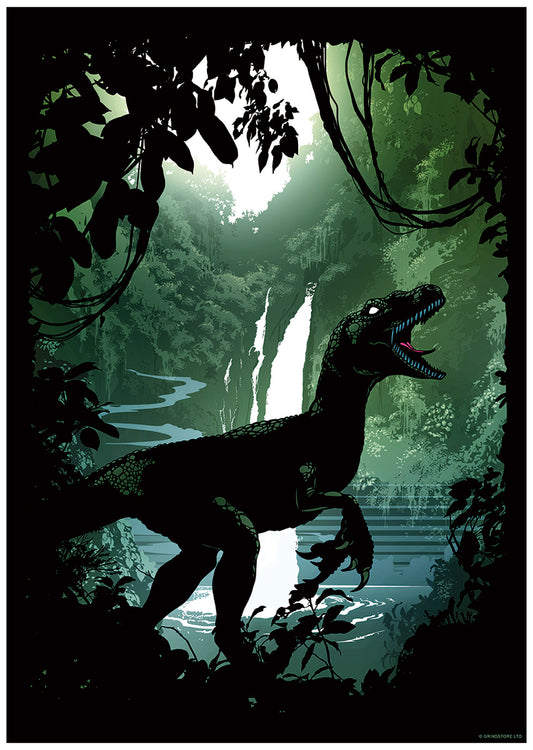 Velociraptor Silhouette Mini Poster