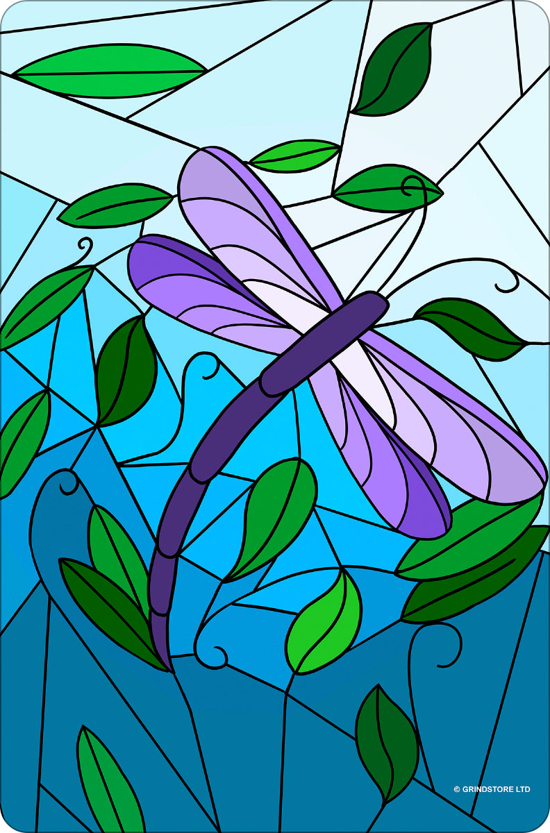 Dragonfly Stained Glass Greet Tin Card