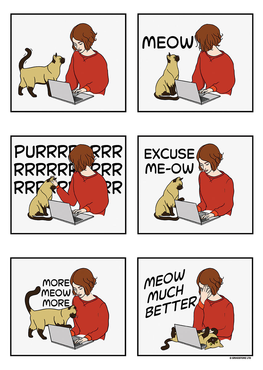 Excuse Me-ow Cat Comic Mini Poster