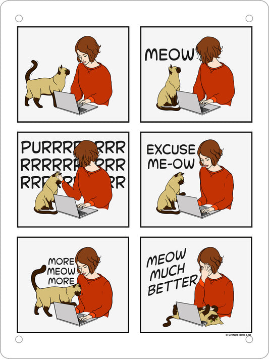 Excuse Me-ow Cat Comic Mini Tin Sign
