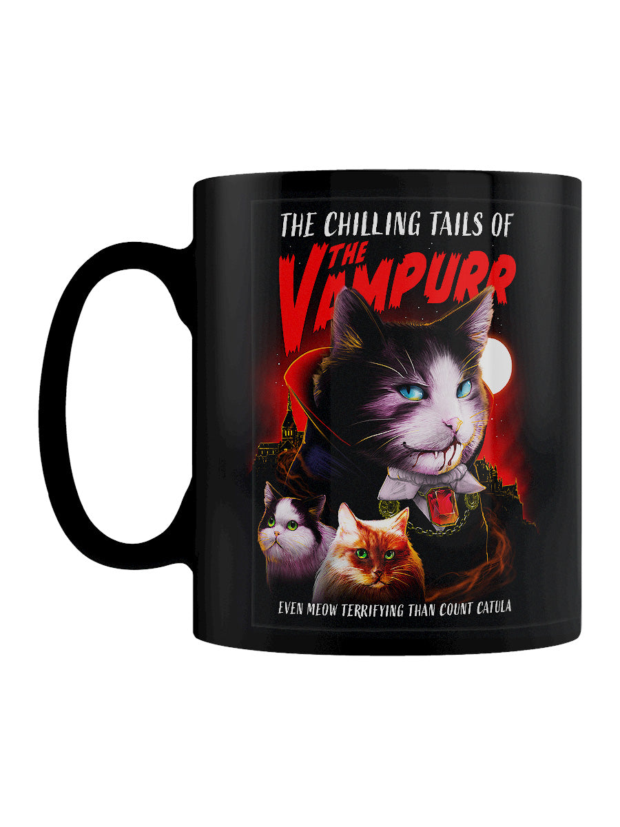 Vintage Horror Cats The Vampurr Black Mug