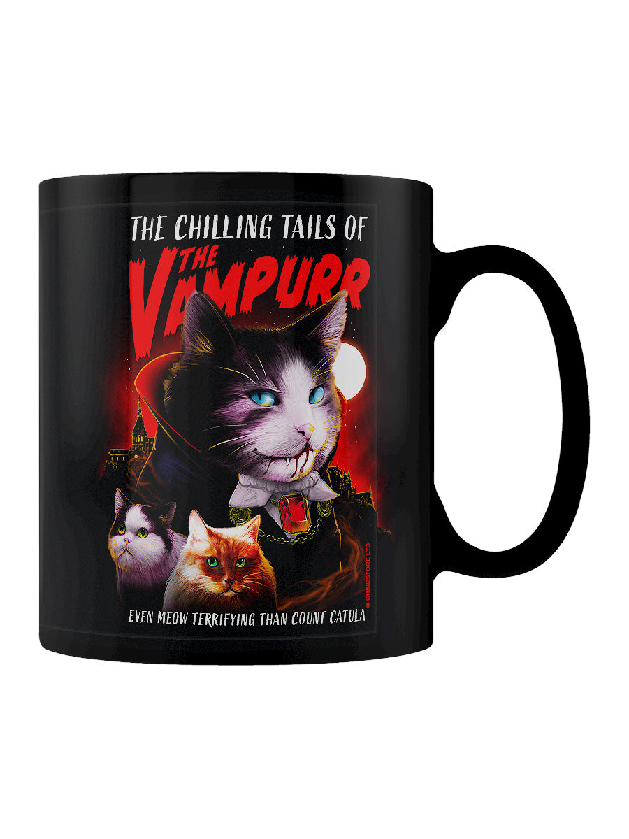 Vintage Horror Cats The Vampurr Black Mug