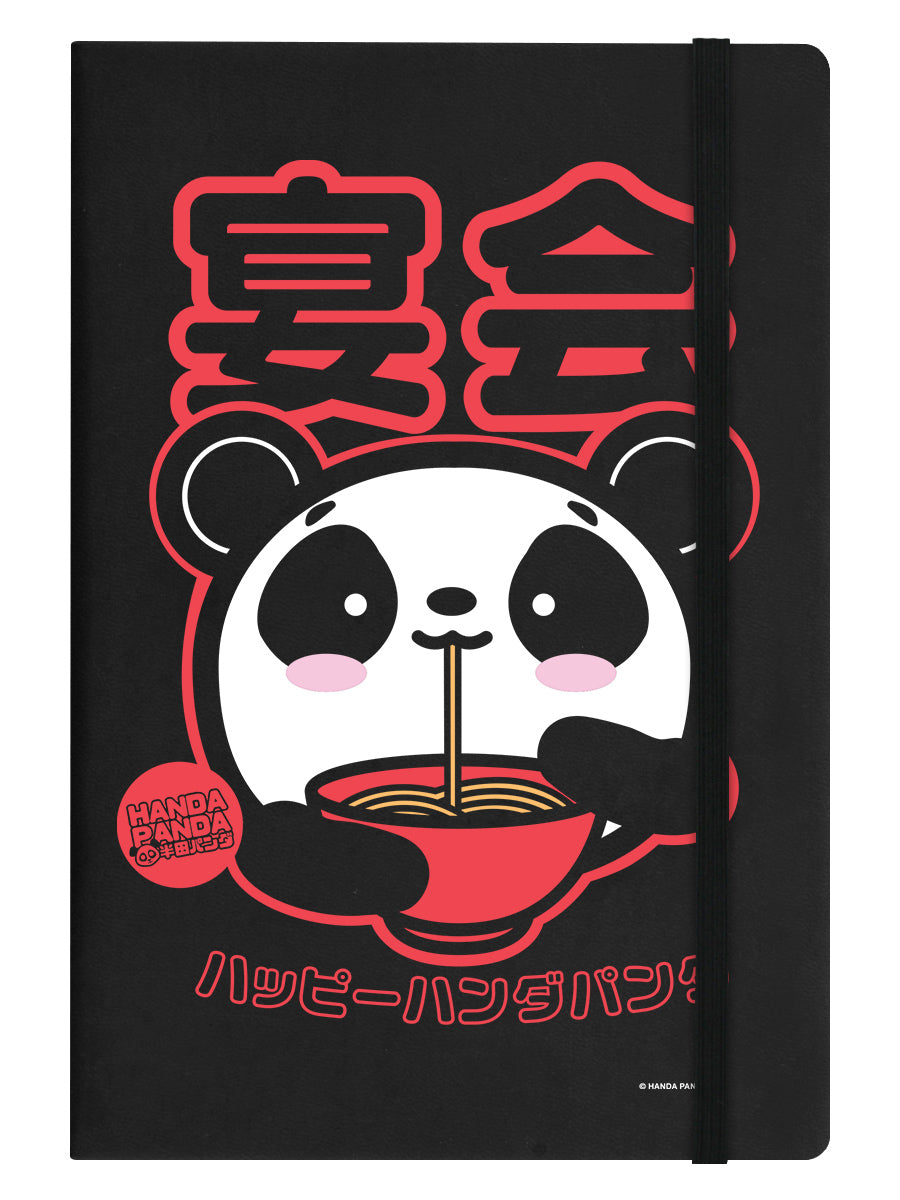 Handa Panda Ramen Black A5 Hard Cover Notebook