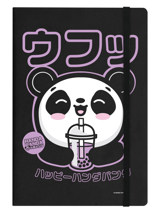 Handa Panda Bubbles Black A5 Hard Cover Notebook