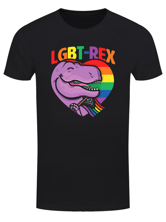 LGBT-Rex Pride Flag Men's Black T-Shirt