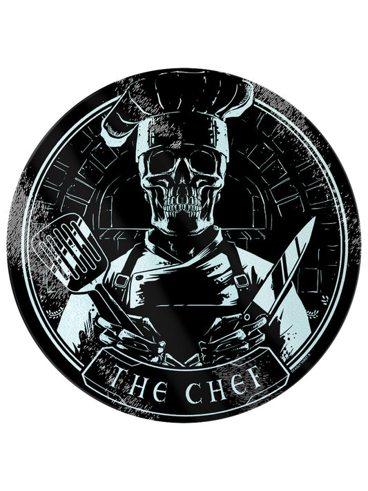 Deadly Tarot The Chef Circular Glass Chopping Board