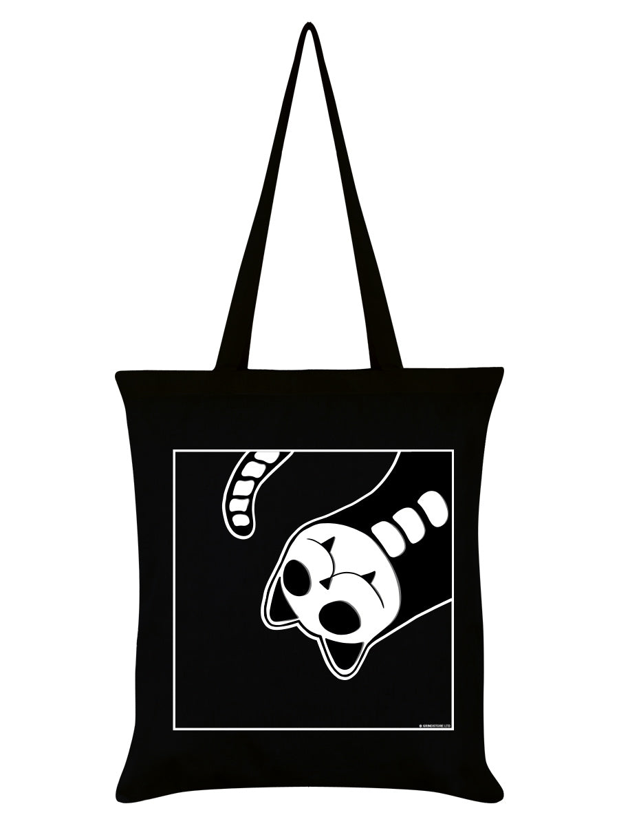 Skeleton Kitty Black Tote Bag