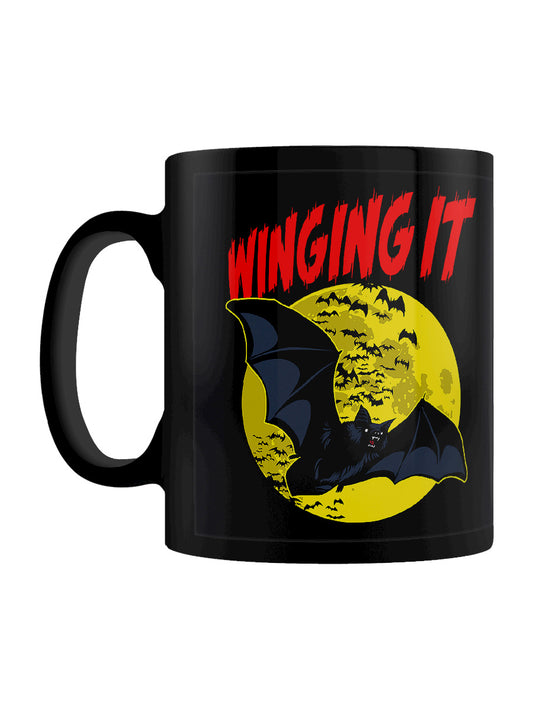 Winging It Horror Bat Black Mug