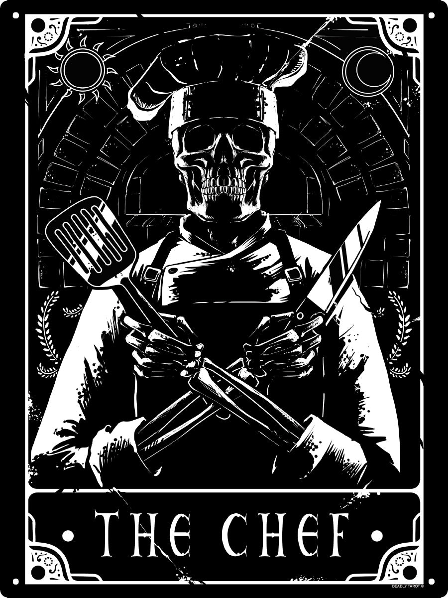 Deadly Tarot The Chef Large Tin Sign