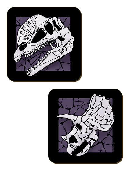 Dinosaur Skulls 4 Piece Coaster Set