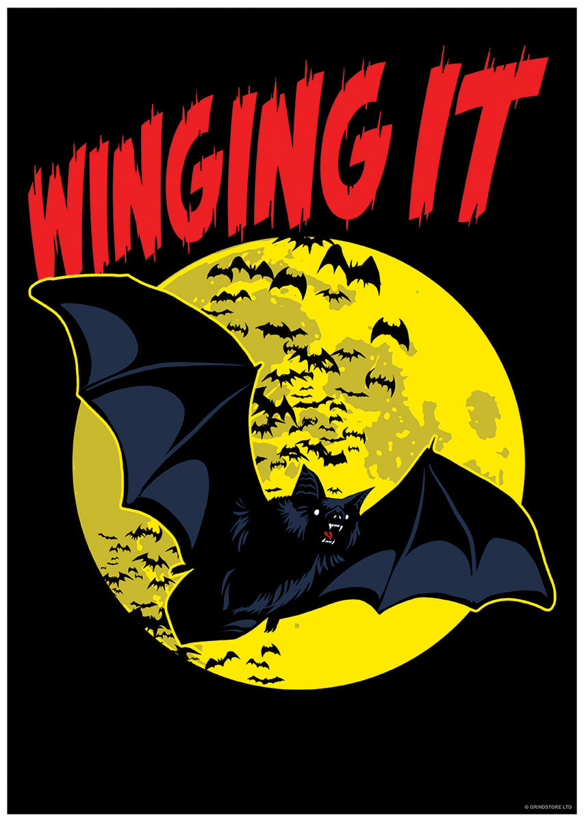 Winging It Horror Bat Mini Poster
