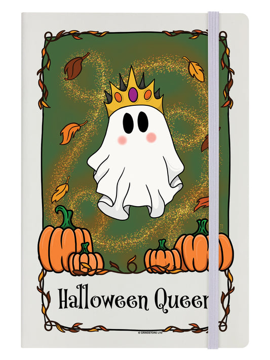 Galaxy Ghouls Halloween Queen Ghost Tarot Cream A5 Hard Cover Notebook