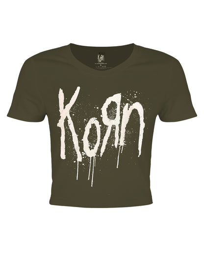 Korn Still A Freak Ladies Green Crop Top