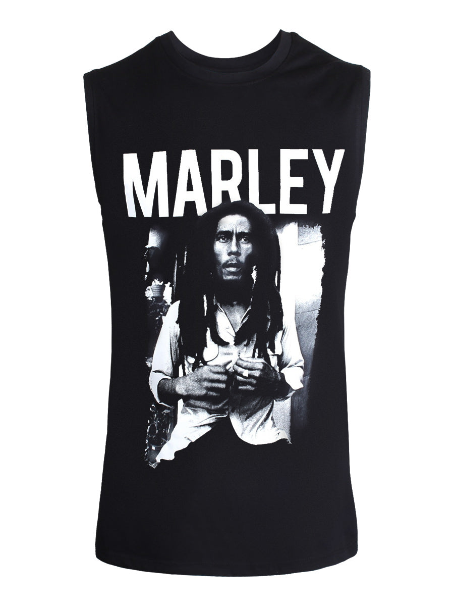 Bob Marley Black and White Men's Black Tank Vest