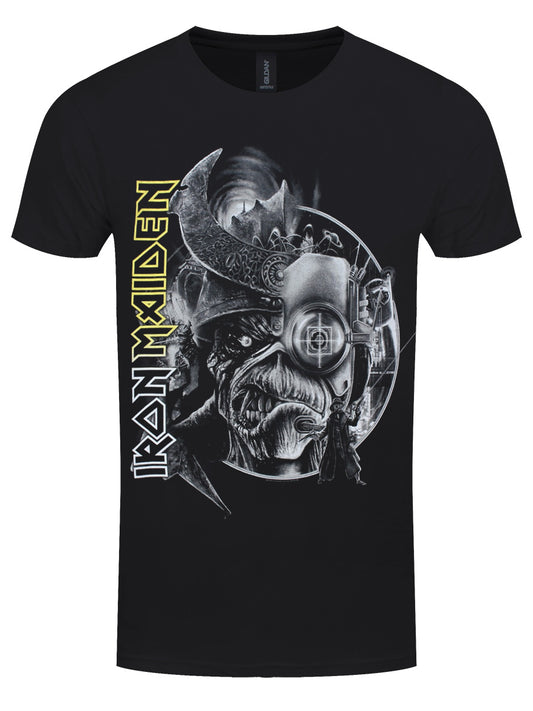 Iron Maiden The Future Past Tour '23 Greyscale Men's Black T-Shirt