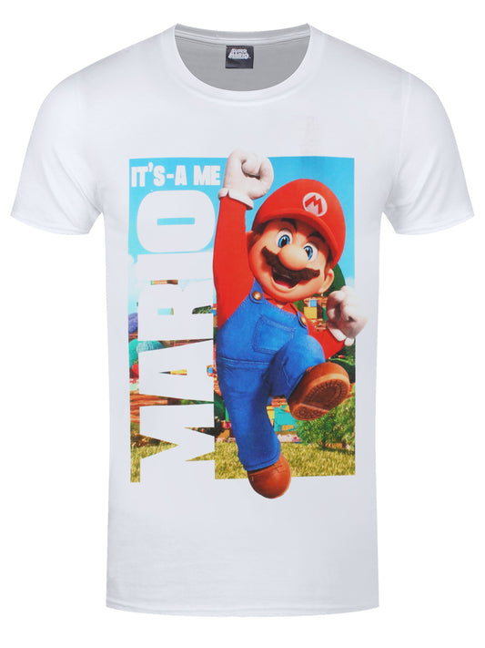 Super Mario Bros It's A Me Mario Men's White T-Shirt