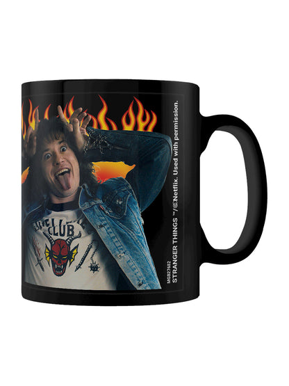 Stranger Things 4 Eddie Hellfire Black Mug