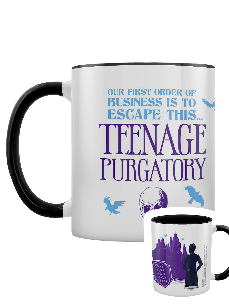 Wednesday Teenage Purgatory Black Coloured Inner Mug