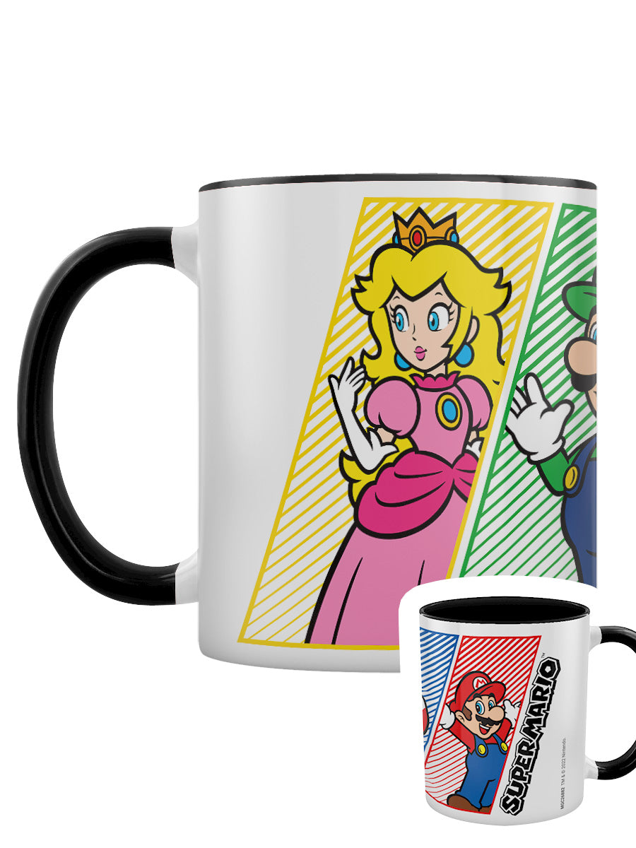 Super Mario 4 Colour Black Coloured Inner Mug